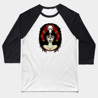 Day of the Dead Woman Baseball T-Shirt